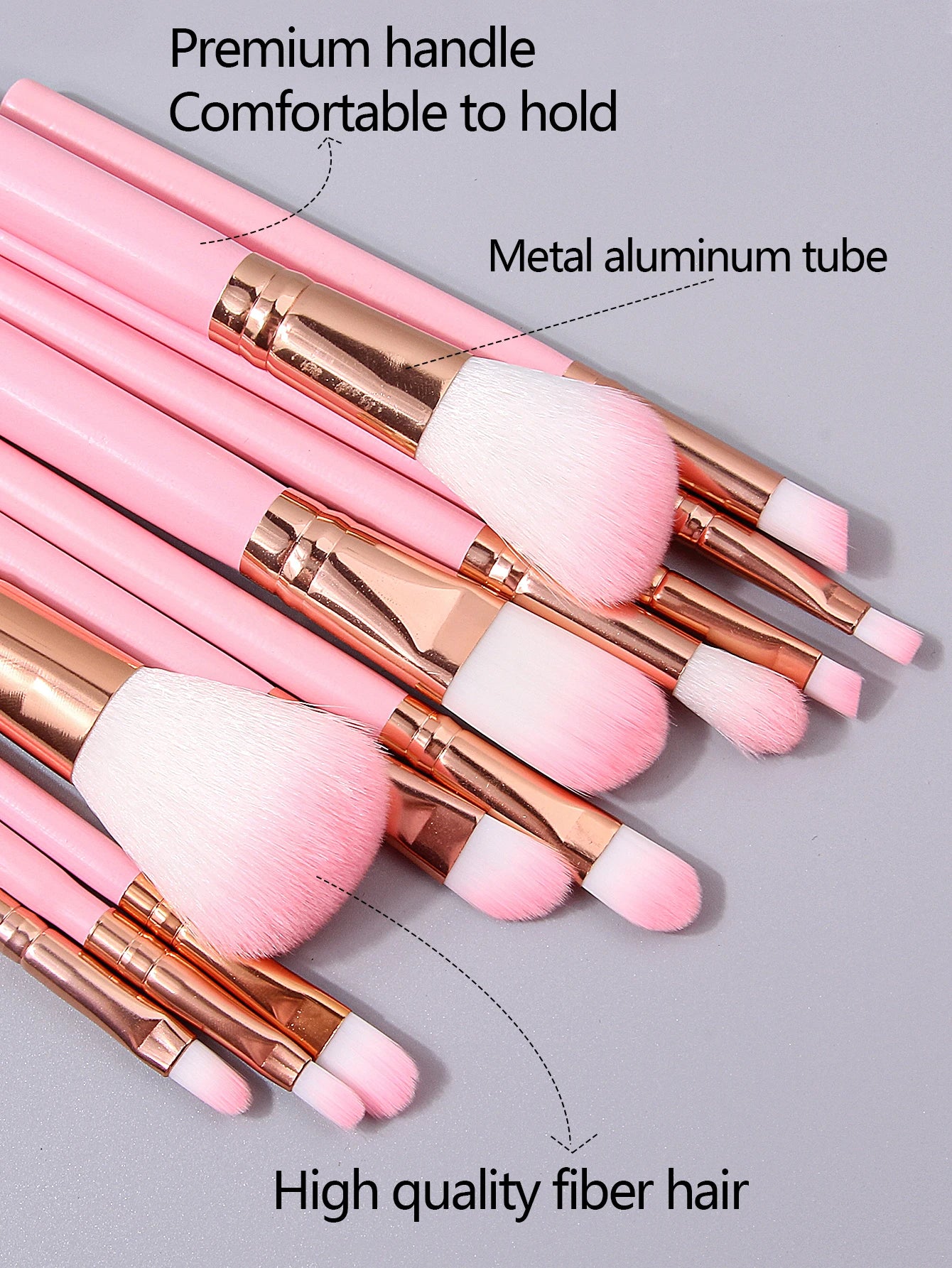 19PCS set of 12 beginner makeup brushes +3pcs non-powder makeup eggs +3pcs triangular powder puff +1pcs storage bag