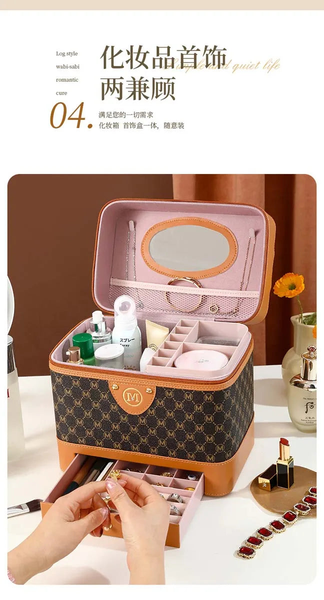 Makeup box Large capacity makeup skin care products first jewelry storage box women's portable multi-functional portable toolbox