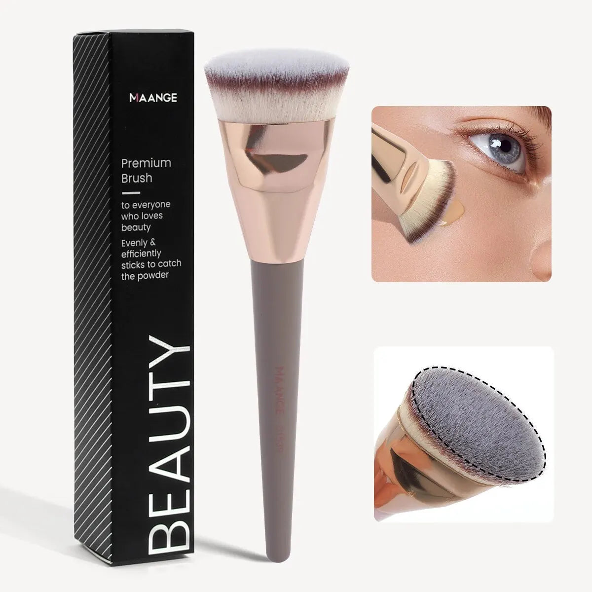 Single Flat Round Tube Flat Head Foundation Brush With Box Powder Blush Concealer Makeup Brush Skin-friendly Makeup Tool
