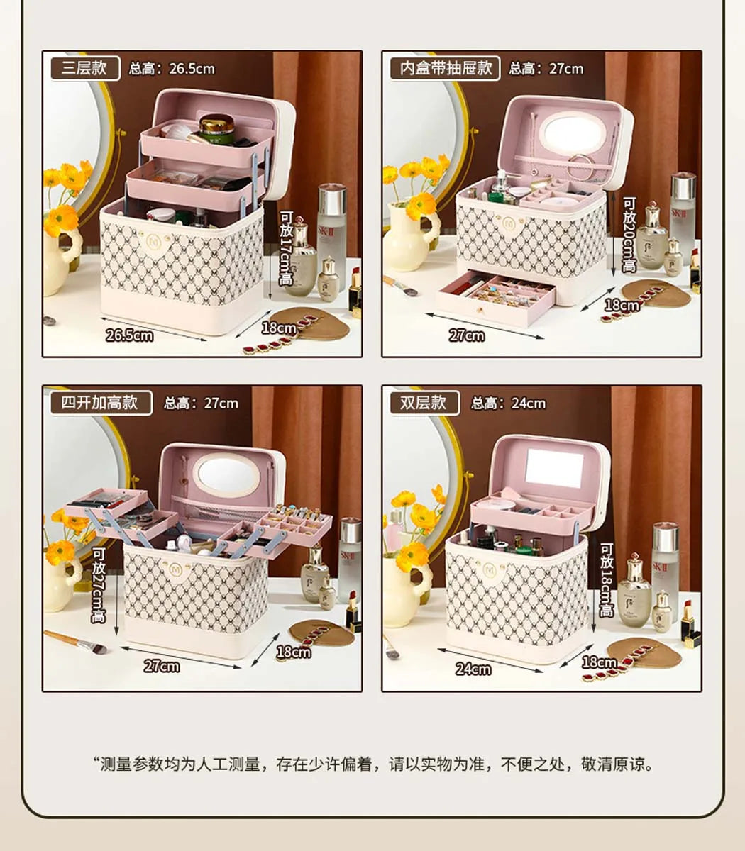 Makeup box Large capacity makeup skin care products first jewelry storage box women's portable multi-functional portable toolbox