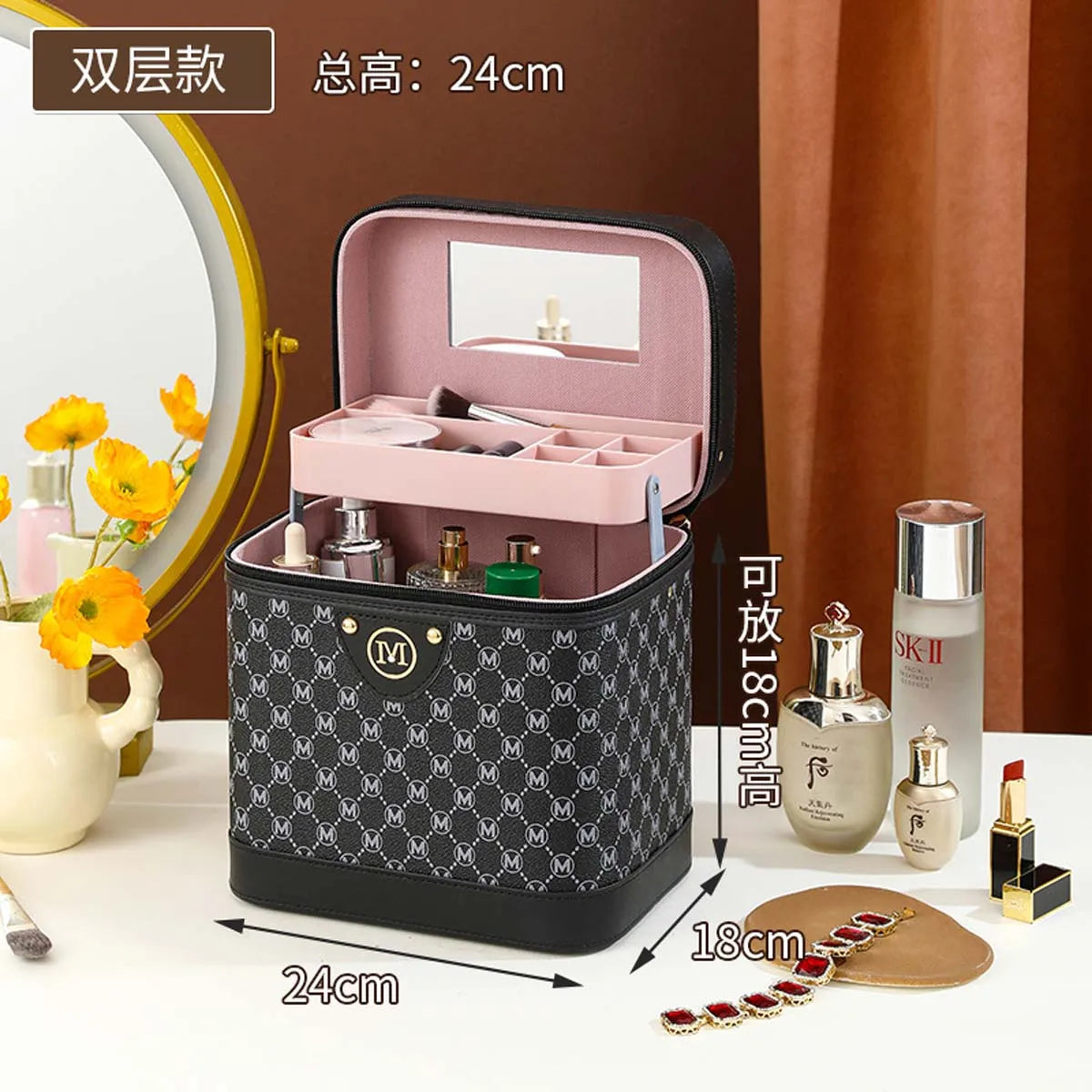 Makeup box Large capacity makeup skin care products first jewelry storage box women's portable multi-functional portable toolbox