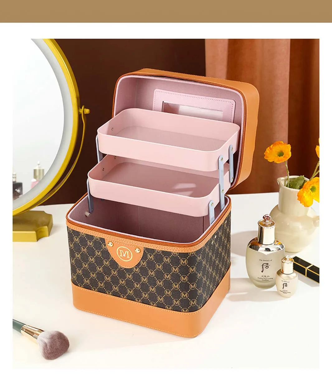 Makeup box Large capacity makeup skin care products first jewelry storage box women's portable multi-functional portable toolbox