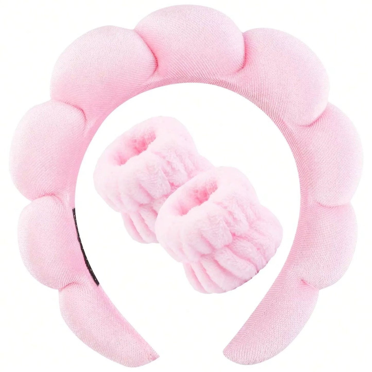 7-piece beauty makeup set, makeup tool kit, including 3-piece headband set, facial cleanser and facial cleaning tools, etc.