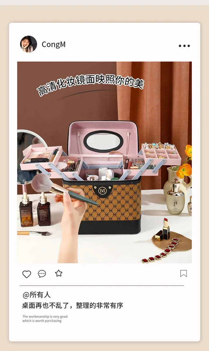 Makeup box Large capacity makeup skin care products first jewelry storage box women's portable multi-functional portable toolbox
