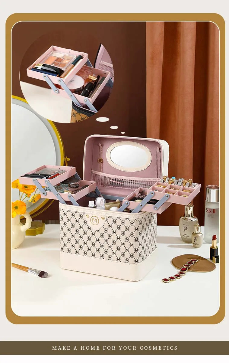 Makeup box Large capacity makeup skin care products first jewelry storage box women's portable multi-functional portable toolbox
