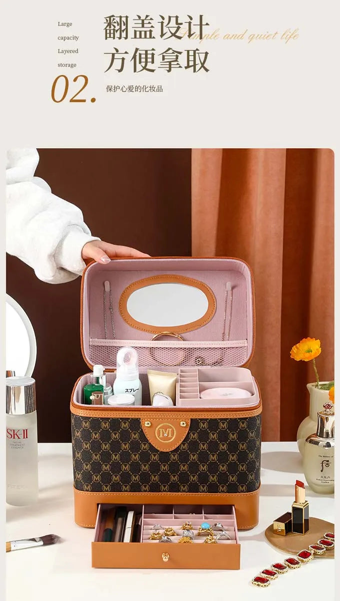 Makeup box Large capacity makeup skin care products first jewelry storage box women's portable multi-functional portable toolbox