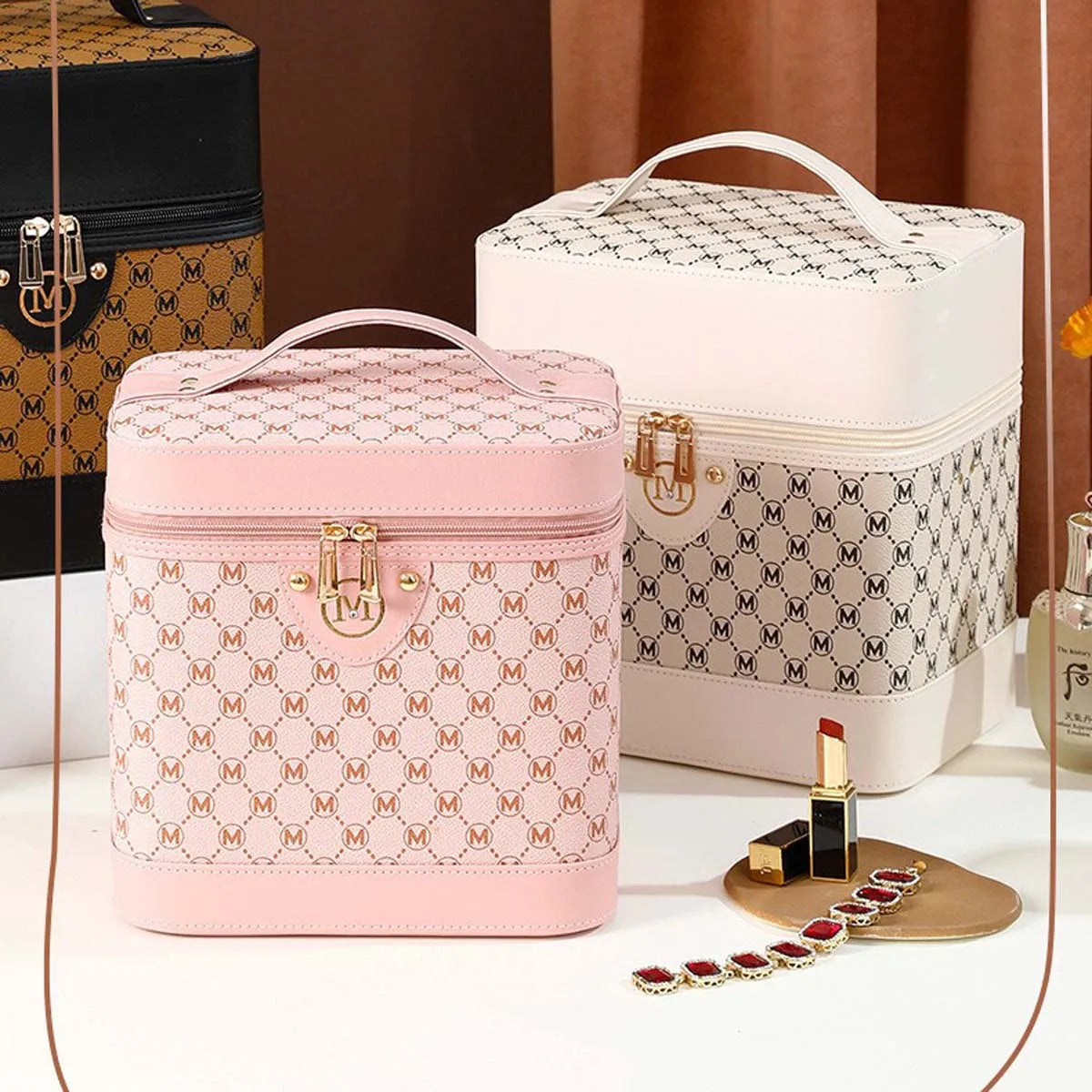 Makeup box Large capacity makeup skin care products first jewelry storage box women's portable multi-functional portable toolbox