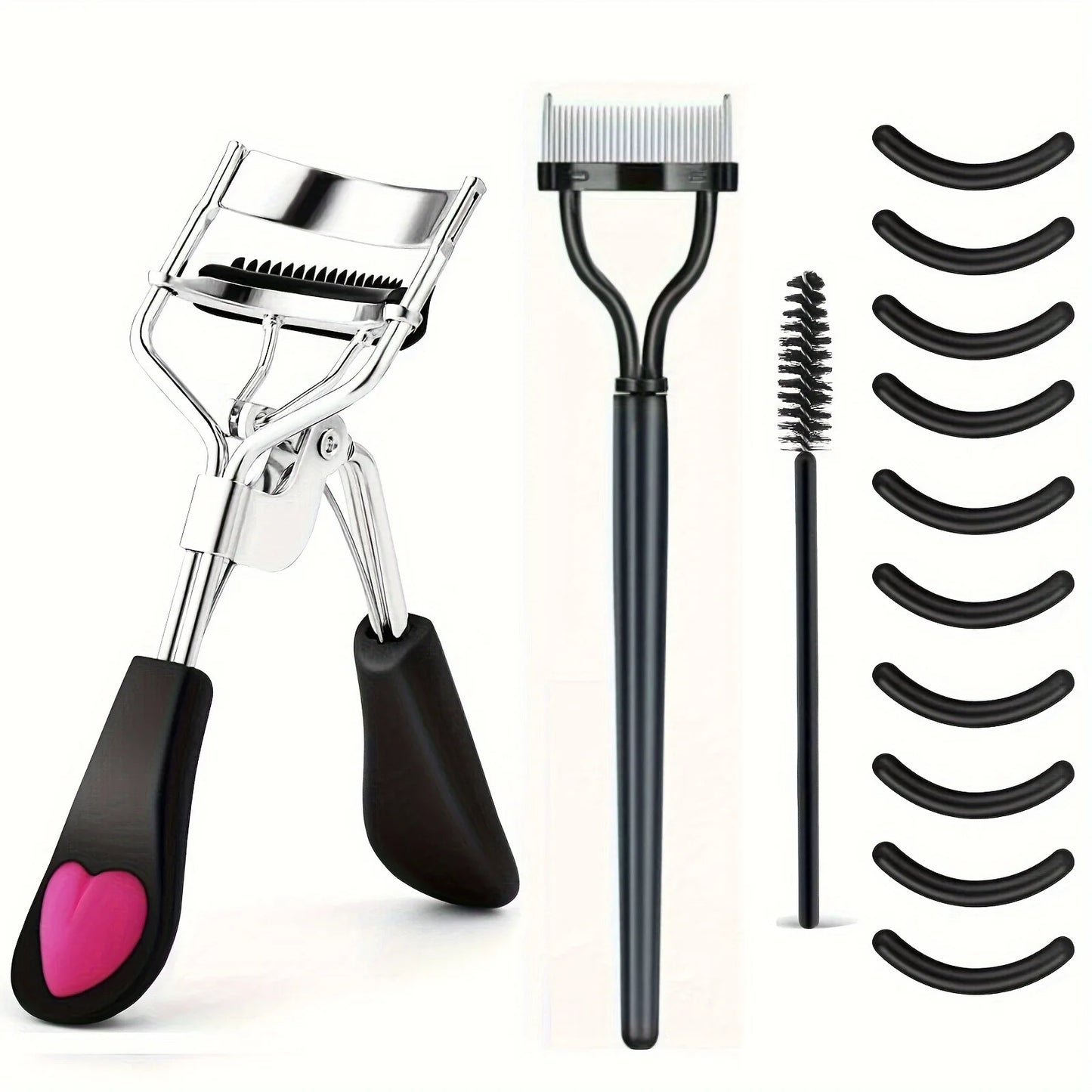 11/16PCS Eyelash Curler with 10pcs Replacement Pads Women Professional Eyelashes Curling Tweezers Clips Lasting Eye Makeup Tools