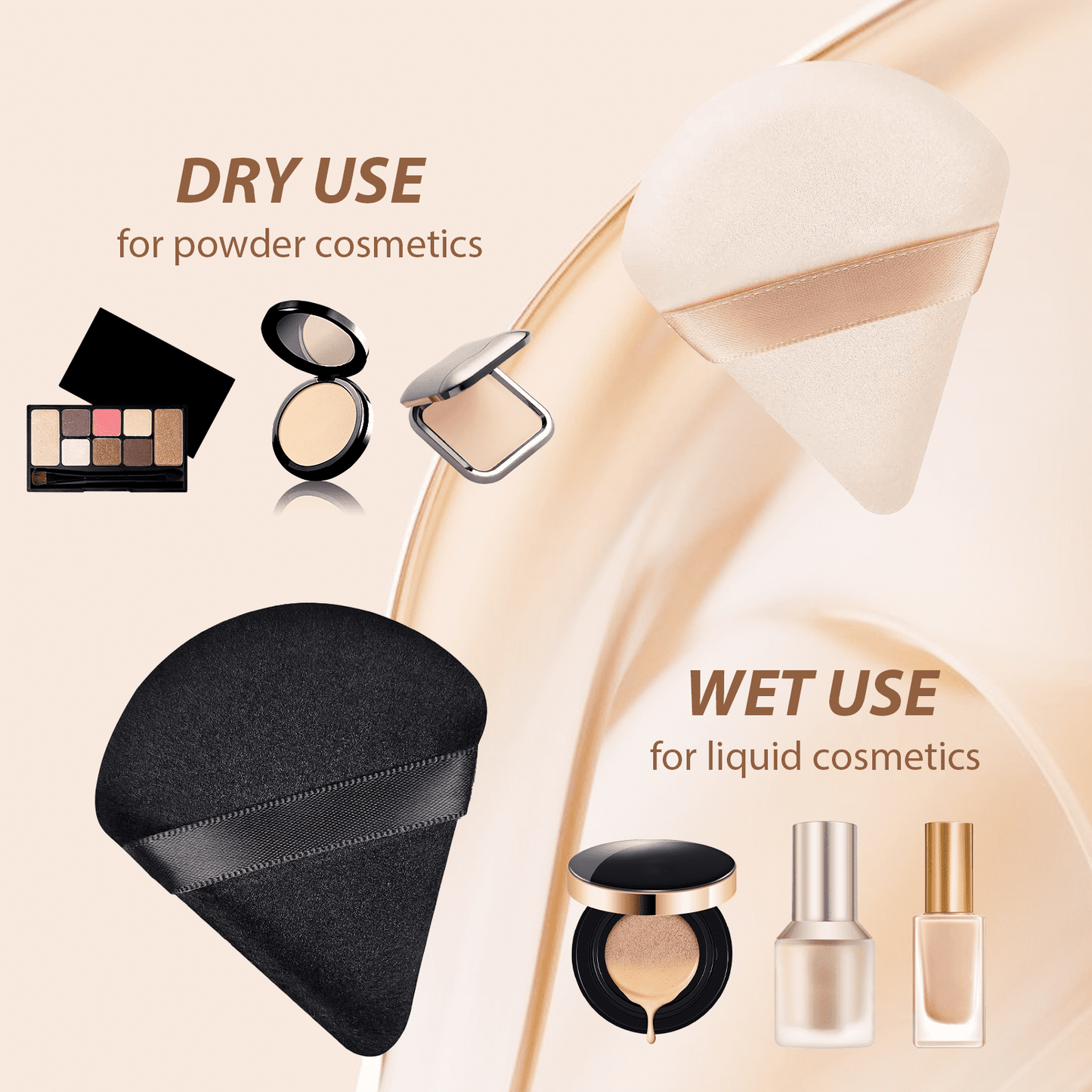 DUAIU 18-Piece Professional Makeup Brush Set - Includes 2 Powder Puffs & Travel Bag | Premium Synthetic Foundation, Blush & Eyeshadow Brushes | Complete Face & Eye Makeup Kit