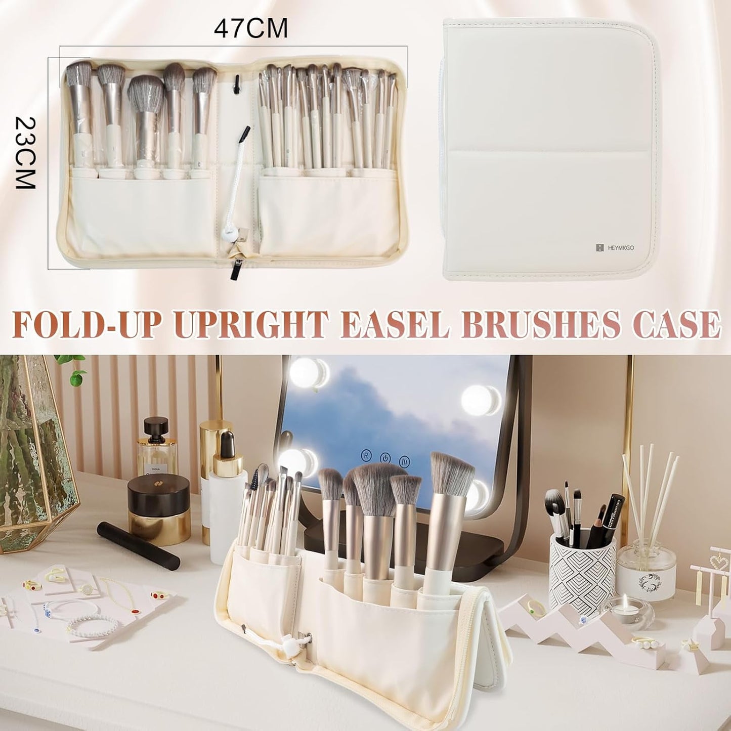 DUAIU 18-Piece Professional Makeup Brush Set - Includes 2 Powder Puffs & Travel Bag | Premium Synthetic Foundation, Blush & Eyeshadow Brushes | Complete Face & Eye Makeup Kit