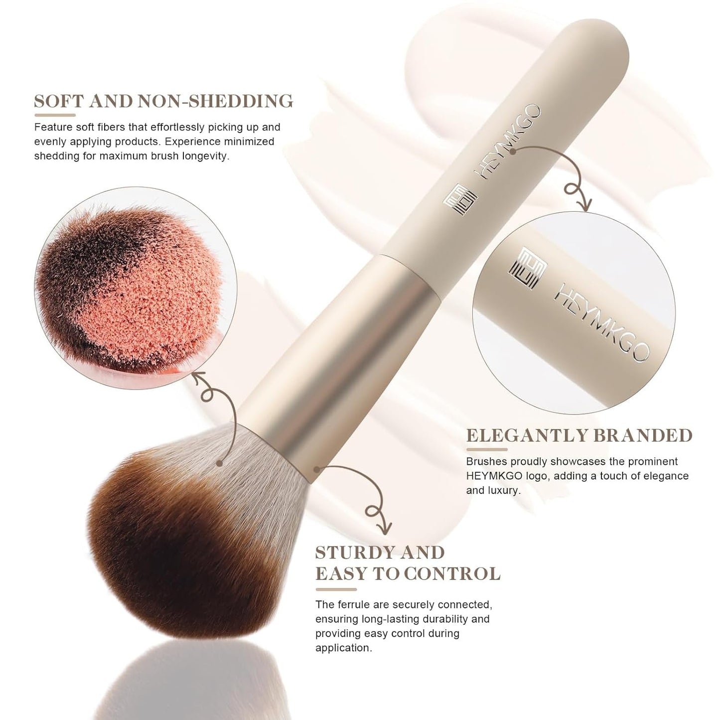 DUAIU 18-Piece Professional Makeup Brush Set - Includes 2 Powder Puffs & Travel Bag | Premium Synthetic Foundation, Blush & Eyeshadow Brushes | Complete Face & Eye Makeup Kit