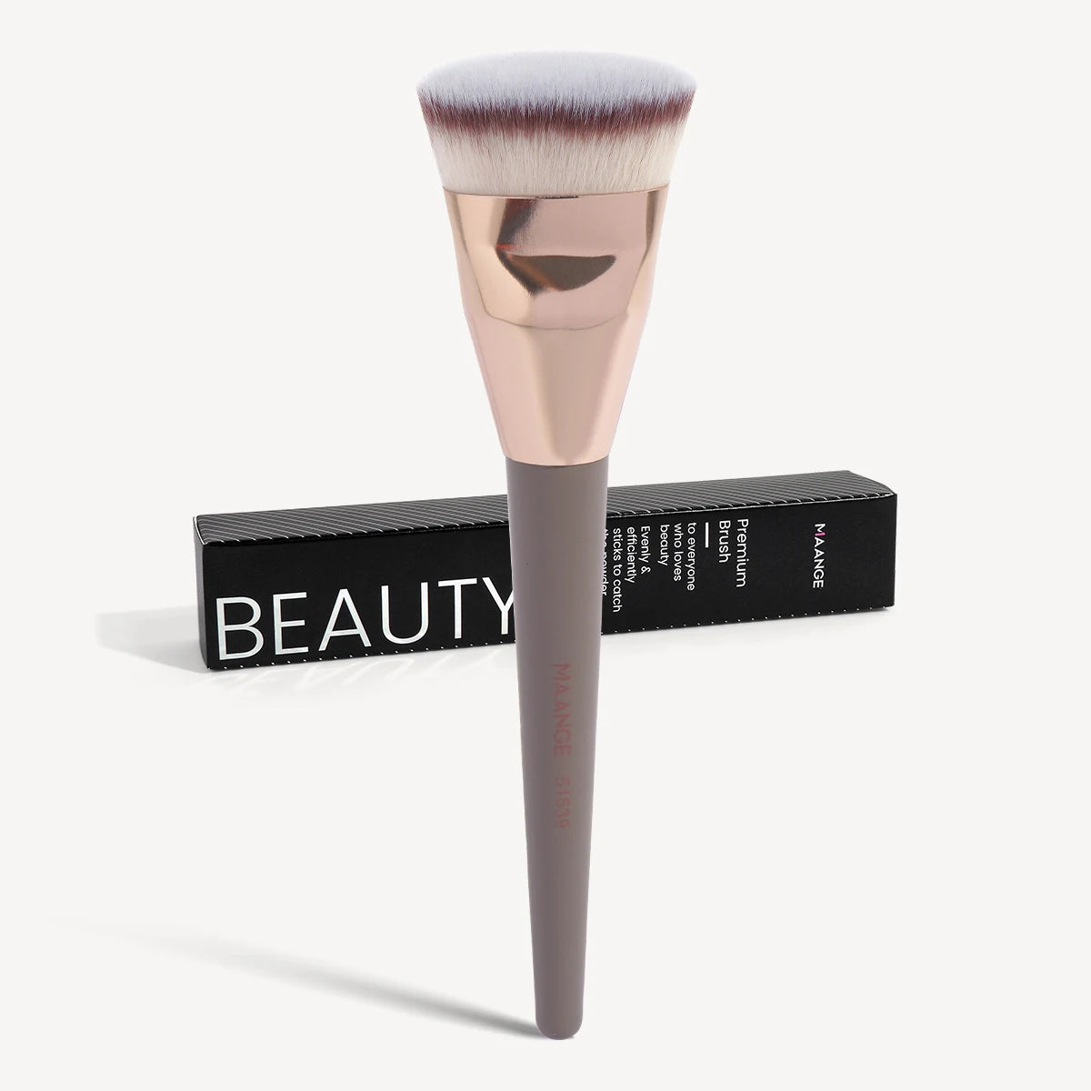 Single Flat Round Tube Flat Head Foundation Brush With Box Powder Blush Concealer Makeup Brush Skin-friendly Makeup Tool