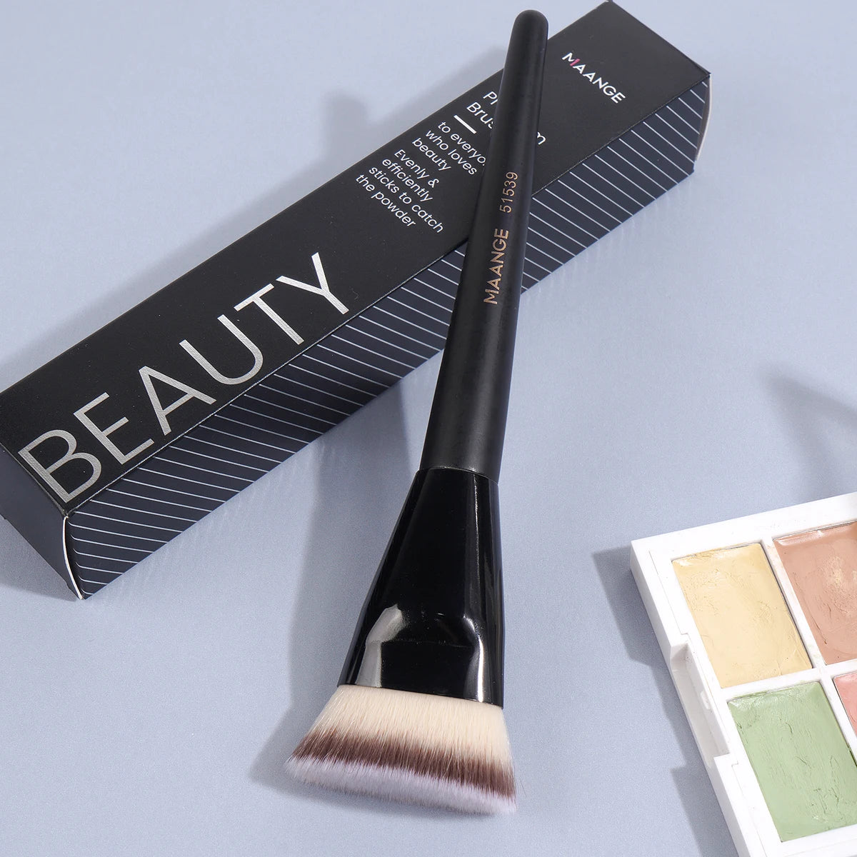 Single Flat Round Tube Flat Head Foundation Brush With Box Powder Blush Concealer Makeup Brush Skin-friendly Makeup Tool