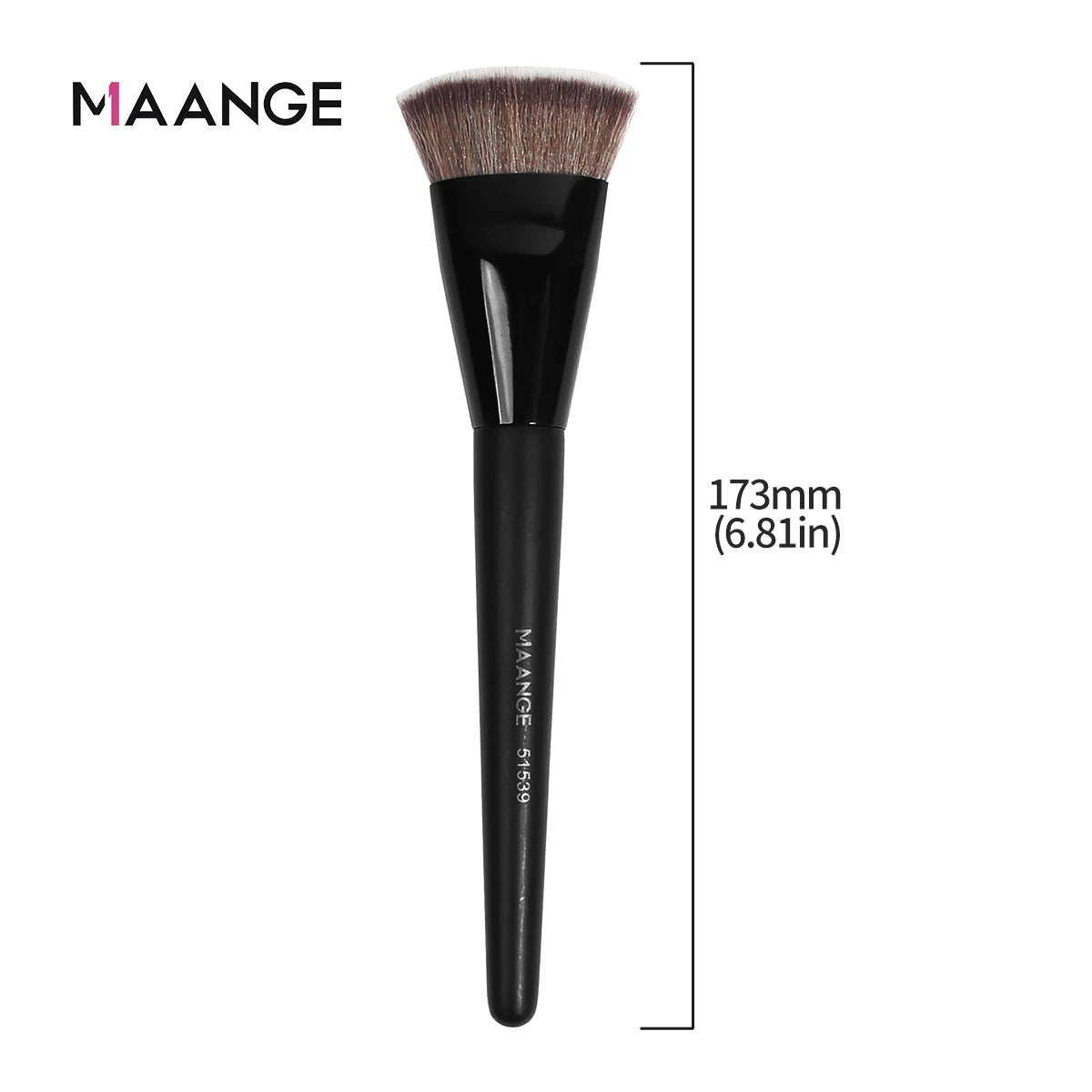 Single Flat Round Tube Flat Head Foundation Brush With Box Powder Blush Concealer Makeup Brush Skin-friendly Makeup Tool
