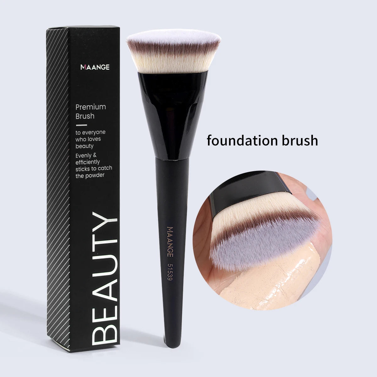 Single Flat Round Tube Flat Head Foundation Brush With Box Powder Blush Concealer Makeup Brush Skin-friendly Makeup Tool
