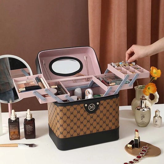 Makeup box Large capacity makeup skin care products first jewelry storage box women's portable multi-functional portable toolbox